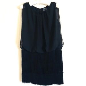 GABBY SKYE ANTHROPOLOGIE Fringe Little Black Dress
